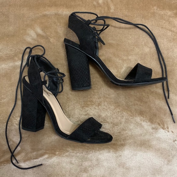 Call It Spring Black Heeled Sandals - Picture 1 of 8